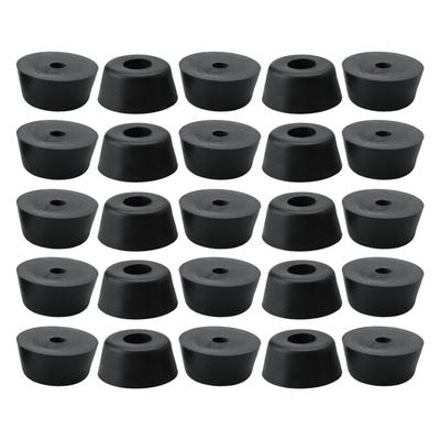 25pcs Rubber Feet Bumpers Amplifier Cabinet Leg Pads, D27x24xH13mm - Black