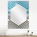 Designart 'Blue Sea and Footprints in Sand' Sea & Shore Printed Wall Mirror