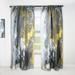 Designart 'Black White And Yellow Liquid Marble Art II' Modern Curtain Panels