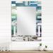 Designart 'Green Foaming Waves and Blue Sky' Sea & Shore Printed Wall Mirror