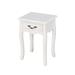 White Wood 1-drawer End Table/ Nightstand