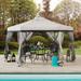 Sunjoy Patio 11 ft. x 11 ft. Gray and Black 2-tone Pop Up Portable Hexagon Steel Gazebo