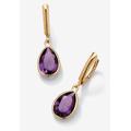 Women's Gold over Sterling Silver Drop EarringsPear Cut Simulated Birthstones by PalmBeach Jewelry in February