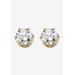 Women's Cubic Zirconia Stud Earrings in Gold over Sterling Silver by PalmBeach Jewelry in Gold