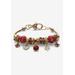 Women's Goldtone Antiqued Birthstone Bracelet (13mm), Round Crystal 8 inch Adjustable by PalmBeach Jewelry in July