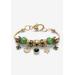 Women's Goldtone Antiqued Birthstone Bracelet (13mm), Round Crystal 8 inch Adjustable by PalmBeach Jewelry in May
