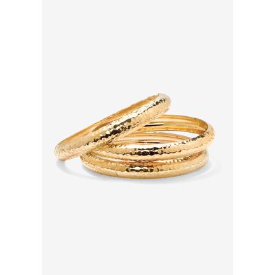 Women's Goldtone Hammered 3-Piece Bracelet Set (11...