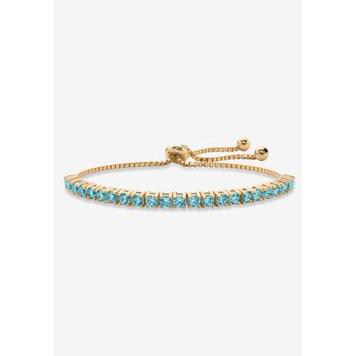 Women's Gold-Plated Bolo Bracelet, Simulated Birthstone 9.25" Adjustable by PalmBeach Jewelry in December