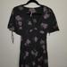 Free People Dresses | Free People Dress Plunging Neck With Flower Black Dress | Color: Black/Purple | Size: 2