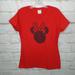 Disney Tops | Disney Minnie Mouse Head Logo Short Sleeve Red T-Shirt Women's Small S | Color: Red | Size: S