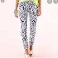 Lilly Pulitzer Pants & Jumpsuits | Lilly Pulitzer Kelly Skinny Ankle Pant Pineapple Party Bright Navy | Color: Blue/White | Size: 4