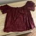 American Eagle Outfitters Tops | American Eagle Burgundy Lace Top | Color: Purple/Red | Size: Xs