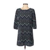 Bebop Casual Dress - Shift: Blue Chevron/Herringbone Dresses - Women's Size X-Small