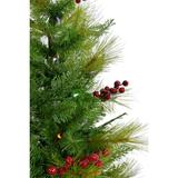 2-Ft. Red Berry Mixed Pine Artificial Tree with Battery-Operated Multi-Colored LED String Lights - Christmas Time CT-RB028-ML