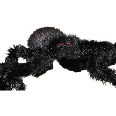 Three 2-ft. Light-Up Spider Stakes, Indoor/Covered Outdoor Halloween Decoration, LED Red Bodies, Battery-Operated - Haunted Hill Farm HHSPD-1STLLS
