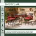 Montclair 5-Piece High-Dining Patio Set in Chili Red with 4 Swivel Chairs and a 33-In. Counter-Height Dining Table - Hanover MCLRDN5PCBR-CHL