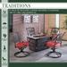 Traditions 5-Piece Seating Set in Autumn Berry with a 30,000 BTU Fire Pit Table and 4 Swivel Rockers - Hanover TRAD5PCRECSW4FP-RED