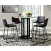 Wade Logan® Ashtin Counter Height Dining Table & 4 Barstools Wood/Upholstered/Metal in Brown/Gray/White | 36 H x 41.88 W x 41.88 D in | Wayfair