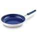 NutriChef 10" Medium Fry Pan - Non-Stick Pan w/ Silicone Handle, Ceramic Coating Inside Non Stick/Ceramic in Blue/Gray | 4 H x 21.7 D in | Wayfair