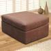 Williston Forge Alliviah 27.5" Wide Rectangle Standard Ottoman Microfiber/Microsuede in Brown | 19 H x 27.5 W x 27.5 D in | Wayfair