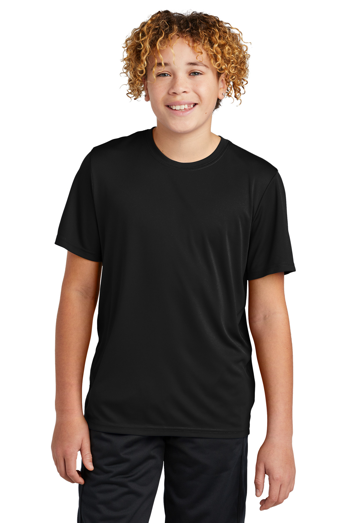 Sport-Tek YST720 Youth PosiCharge Re-Compete Top in Black size XS | Polyester YST72