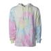 Independent Trading Co. PRM4500TD Midweight Tie-Dyed Hooded Sweatshirt in Tie Dye Sunset Swirl size Medium | Cotton/Polyester Blend