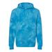 Independent Trading Co. PRM4500TD Midweight Tie-Dyed Hooded Sweatshirt in Tie Dye Aqua Blue size Medium | Cotton/Polyester Blend