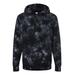 Independent Trading Co. PRM4500TD Midweight Tie-Dyed Hooded Sweatshirt in Tie Dye Black size XL | Cotton/Polyester Blend