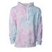 Independent Trading Co. PRM4500TD Midweight Tie-Dyed Hooded Sweatshirt in Tie Dye Cotton Candy size 2XL | Cotton/Polyester Blend