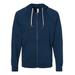 Independent Trading Co. SS1000Z Icon Lightweight Loopback Terry Full-Zip Hooded Sweatshirt in Indigo size XL | Cotton/Polyester Blend