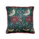 William Morris, Bird and Anemone, Arts and Crafts, teal green and red cotton cushion cover, throw pillow cover, home decor.