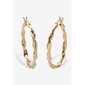 Women's Yellow Gold Plated Sterling Silver Twisted Hoop Earrings (30Mm) Jewelry by PalmBeach Jewelry in Gold