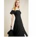 Anthropologie Dresses | Anthropologie Off The Shoulder Black Midi Dress Size 4p | Color: Black | Size: 4p