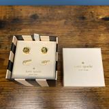 Kate Spade Jewelry | Hpnib Kate Spade 14k Gold Emerald & Stud 2 Earring Set | Color: Gold/Green | Size: Os