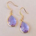 Anthropologie Jewelry | New Purple Stone Gold Plated Earrings & Gift Bag | Color: Gold/Purple | Size: Os
