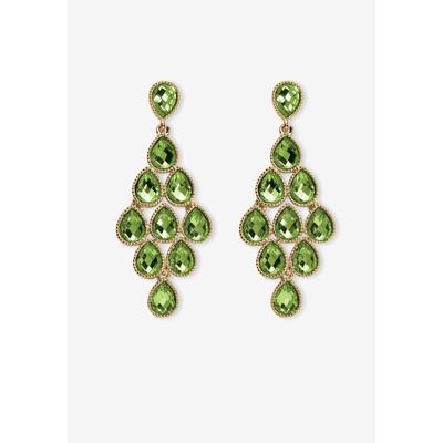 Women's Gold Tone Pear Cut Simulated Birthstone Earrings by PalmBeach Jewelry in August
