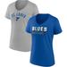 Women's Fanatics Blue/Heathered Gray St. Louis Blues Parent 2-Pack V-Neck T-Shirt Set