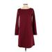 Gap Casual Dress - Shift: Burgundy Solid Dresses - Women's Size X-Small