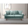 Corrigan Studio® Julane Velvet 58" Square Arm Loveseat Sofa Velvet in Blue | 33.1 H x 57.9 W x 31.7 D in | Wayfair 5CF1E9D629D94B0D8094BD957E21E949