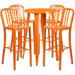 Latitude Run® Posey Round 4 - Person 35.25" Long Outdoor Dining Set Metal in Orange | 35.25 W x 35.25 D in | Wayfair