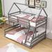 Harper Orchard Twin-Over-Full Wood House Bunk Bed in Gray | 75 H x 57 W x 79 D in | Wayfair 5A6D461D7A9F474A8BD633FDAF8113EE
