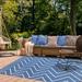 Blue/Navy 90 x 66 x 0.2 in Area Rug - Kent Modern Chevron Zig-Zag Indoor/Outdoor Area Rug By Haus & Home kids Navy Blue | Wayfair