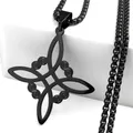 Collier avec pendentif en acier inoxydable pour homme bijou noir avec nœud irlandais bijou miracle