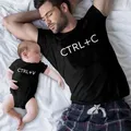 T-Shirt de famille pour père et fils vêtements assortis Ctrl + C et Ctrl + V cadeau