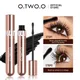 O.TWO.O Mascara imperméable à l'eau 4D soie fibres bouclage Volume cils épais allongement nourrir