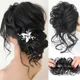 Bundles de cheveux humains chignon désordonné bande de chignon bouclé chouchou élastique faux