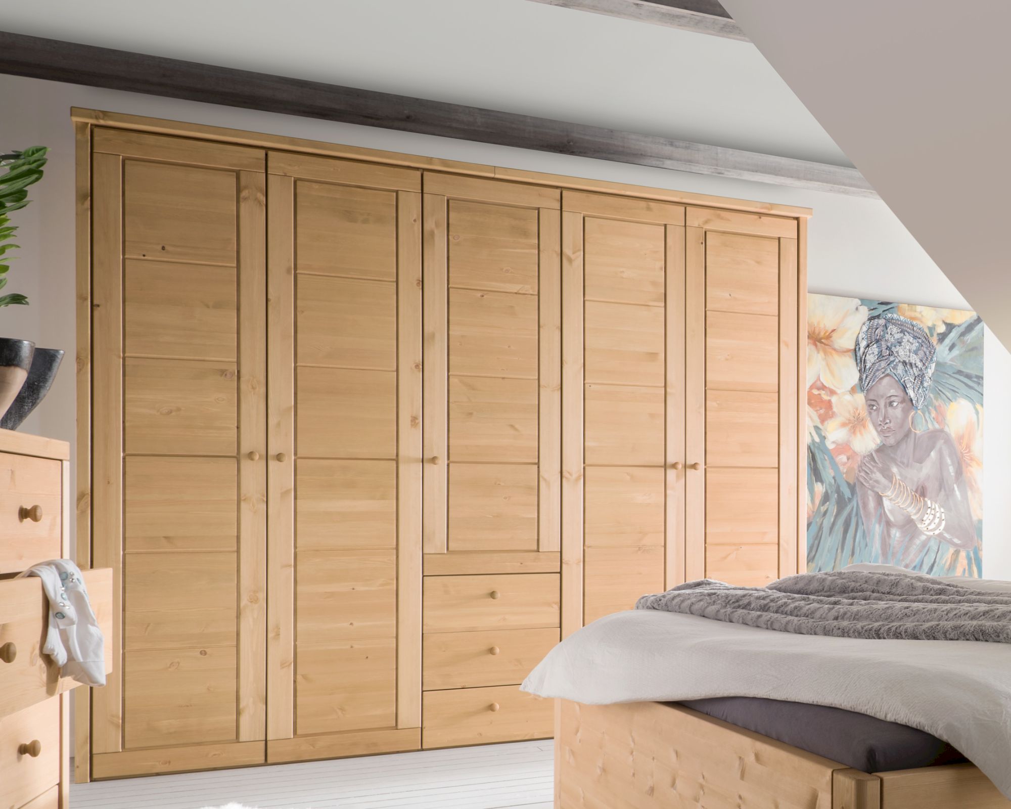 MassivHolz »Vita« Kleiderschrank natur 2-türig / ohne Schubladen