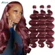 Allove – tissage en lot brésilien Remy naturel Body Wave rouge bordeaux 99J Extensions de cheveux