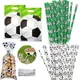 Pailles en papier de football pour garçons pack de fête sportive sacs en cellophane pour bonbons