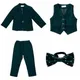 Smoking vert foncé pour enfants blazer imbibé pantalon émaillé robe de performance costume de